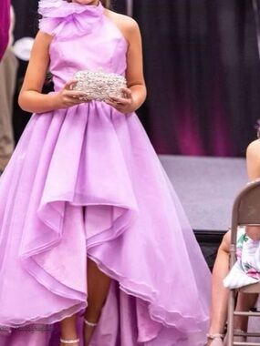 Girls' Lavender High-Low Tulle Party Pageant Dress